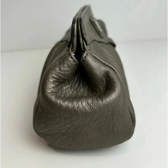 Cole Haan genuine leather clutch purse, pebbled gray, Makeup bag, Event, Formal - Picture 3 of 7